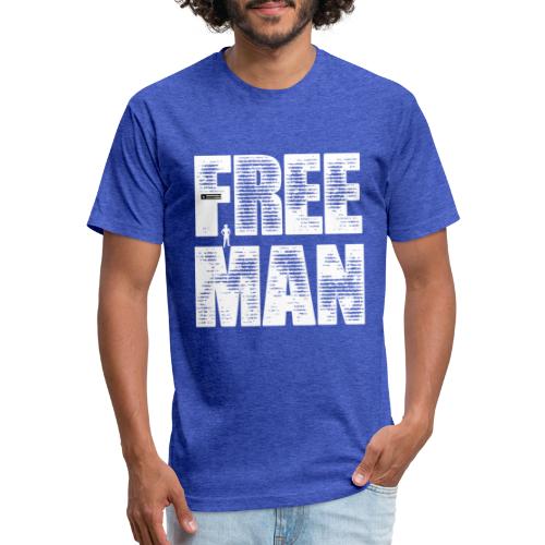 FREE MAN - White Graphic - Fitted Cotton/Poly T-Shirt by Next Level