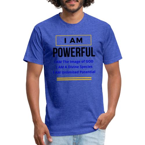 I AM Powerful (Light Colors Collection) - Fitted Cotton/Poly T-Shirt by Next Level