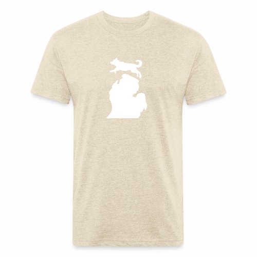 Bark Michigan Husky - Michigan Tech Colors - Fitted Cotton/Poly T-Shirt by Next Level