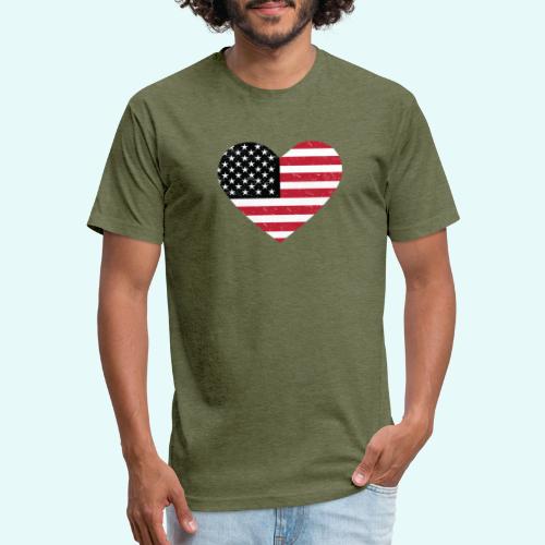 HEART FLAG - Fitted Cotton/Poly T-Shirt by Next Level
