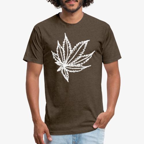 white leaf - Men’s Fitted Poly/Cotton T-Shirt