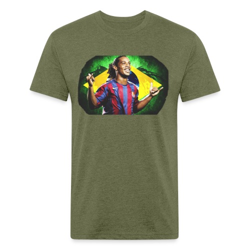 Ronaldinho Brazil/Barca print - Men’s Fitted Poly/Cotton T-Shirt