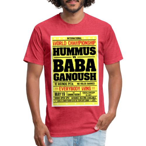Hummus versus Baba Ganoush - Men’s Fitted Poly/Cotton T-Shirt