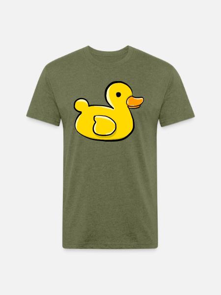 Rubber Ducky Bath Toy - Unisex Poly/Cotton T-Shirt - heather military green
