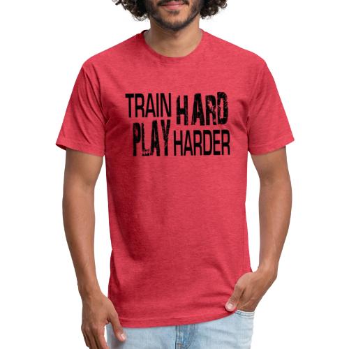 TRAIN HARD PLAY HARDER - Unisex Poly/Cotton T-Shirt