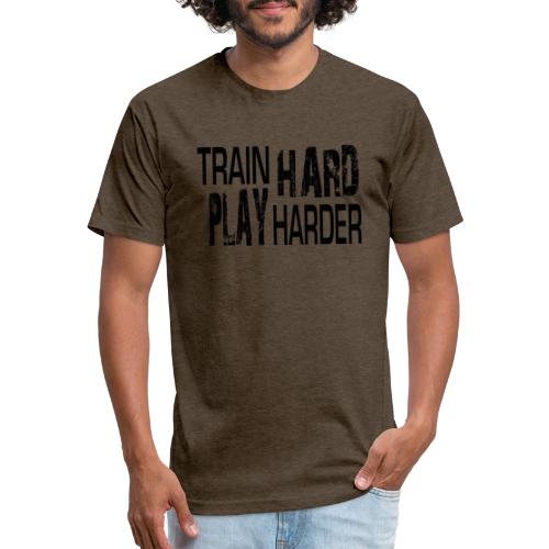 TRAIN HARD PLAY HARDER - Unisex Poly/Cotton T-Shirt