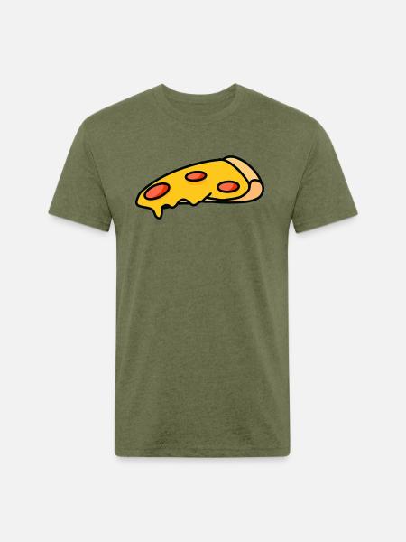 Pizza slice - Unisex Poly/Cotton T-Shirt - heather military green