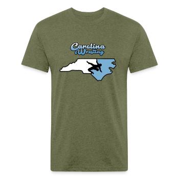 North Carolina Wrestling - Unisex Poly/Cotton T-Shirt - heather military green - Front - Jose (178cm)