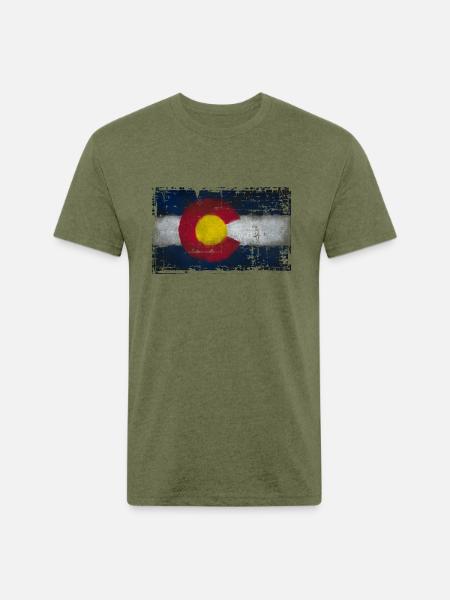colorado colors - Unisex Poly/Cotton T-Shirt - heather military green