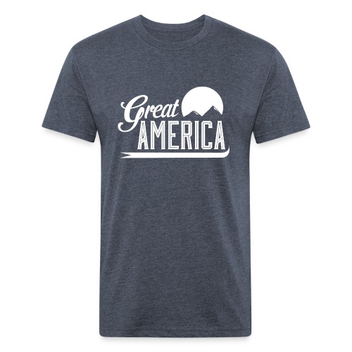 Great America Logo White - Men’s Fitted Poly/Cotton T-Shirt