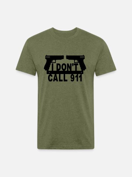 i don't call 911 - Unisex Poly/Cotton T-Shirt - heather military green