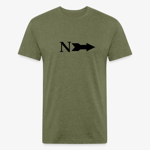 Narrow Logo Black - Men’s Fitted Poly/Cotton T-Shirt