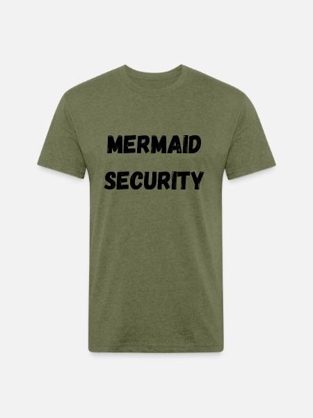 MERMAID SECURITY - Unisex Poly/Cotton T-Shirt - heather military green