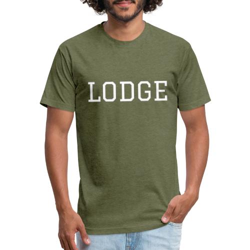 LODGE (WHITE) - Men’s Fitted Poly/Cotton T-Shirt