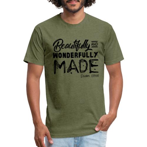 Beautifully & Wonderfully Made - Black - Men’s Fitted Poly/Cotton T-Shirt