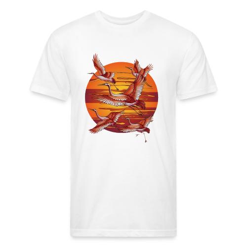 Japanese Cranes Migrating: Travel & Journey - Unisex Poly/Cotton T-Shirt