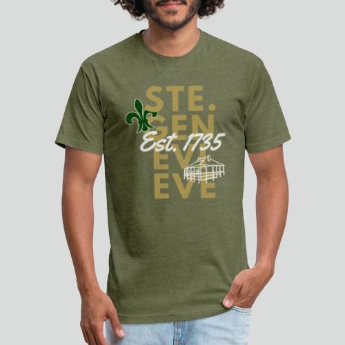 Ste. Genevieve Gold/Green - Fitted Cotton/Poly T-Shirt by Next Level