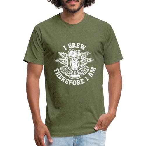I Brew Therefore I Am - Men’s Fitted Poly/Cotton T-Shirt