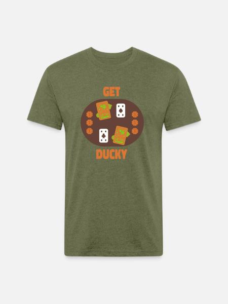 Get Ducky Card Player - Unisex Poly/Cotton T-Shirt - heather military green