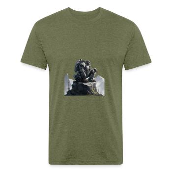 Iron Giant - Unisex Poly/Cotton T-Shirt - heather military green - Front - Jose (178cm)