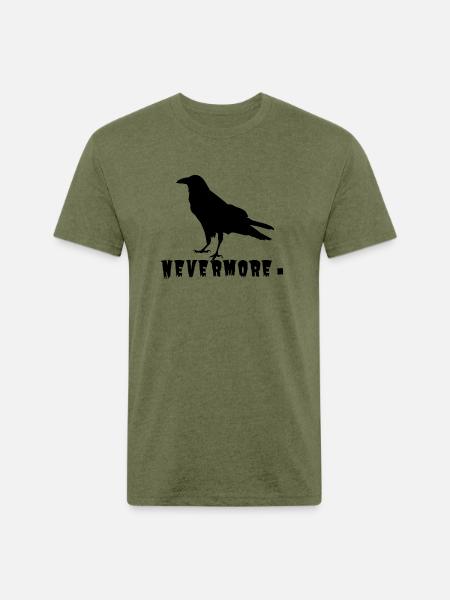Raven nevermore - Unisex Poly/Cotton T-Shirt - heather military green