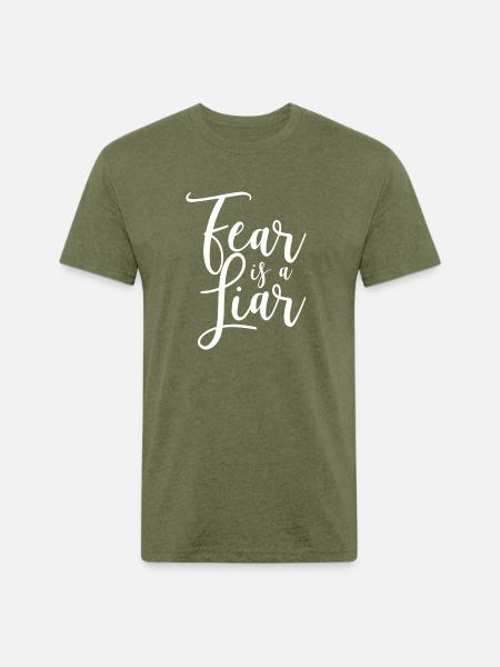 Fear Is A Liar - Unisex Poly/Cotton T-Shirt - heather military green