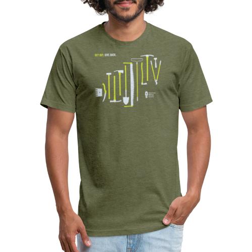 Get Out. Give Back. Trail Tool Arrangement - Men’s Fitted Poly/Cotton T-Shirt