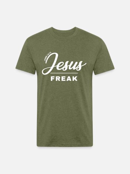 JESUS FREAK - Unisex Poly/Cotton T-Shirt - heather military green