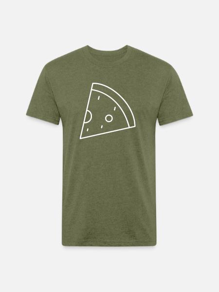Pizza Slice - Unisex Poly/Cotton T-Shirt - heather military green