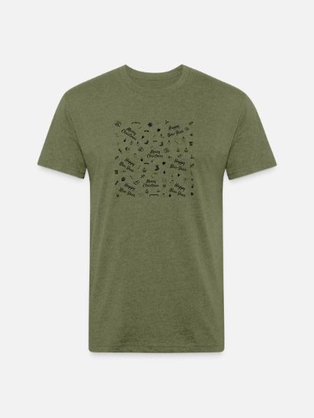Christmas Ornaments - Unisex Poly/Cotton T-Shirt - heather military green