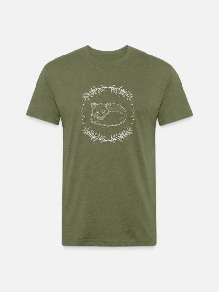 Lunar fox - Unisex Poly/Cotton T-Shirt - heather military green