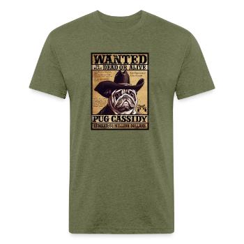 Pug Cassidy, wanted. - Unisex Poly/Cotton T-Shirt - heather military green - Front - Jose (178cm)