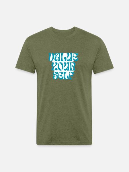 value yourself - Unisex Poly/Cotton T-Shirt - heather military green