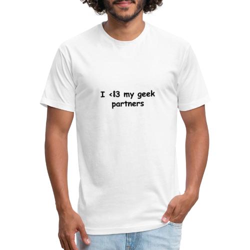 I <83 My Geek Partners (black) - Men’s Fitted Poly/Cotton T-Shirt