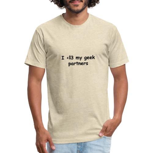 I <83 My Geek Partners (black) - Men’s Fitted Poly/Cotton T-Shirt