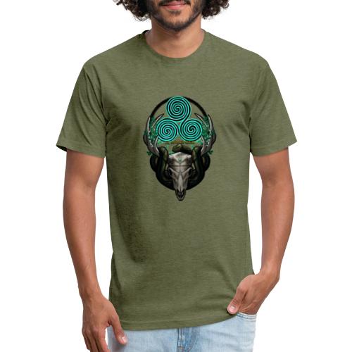 The Antlered Crown (Color Text) - Fitted Cotton/Poly T-Shirt by Next Level