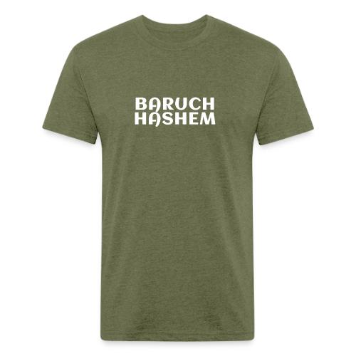 Baruch HaShem Bold Hebrew Style - Unisex Poly/Cotton T-Shirt