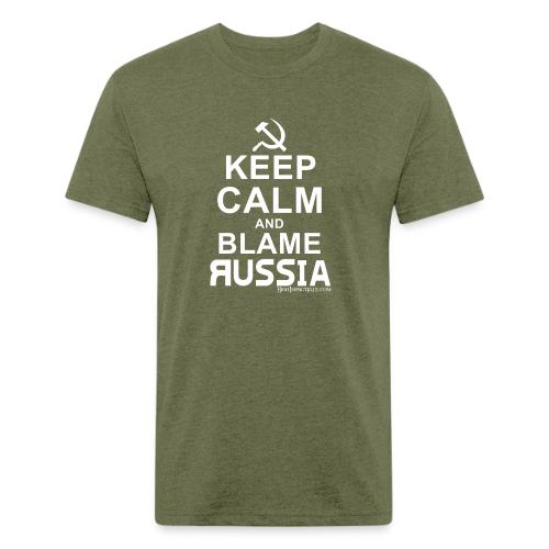Keep Calm and Blame Russia (white) - Unisex Poly/Cotton T-Shirt