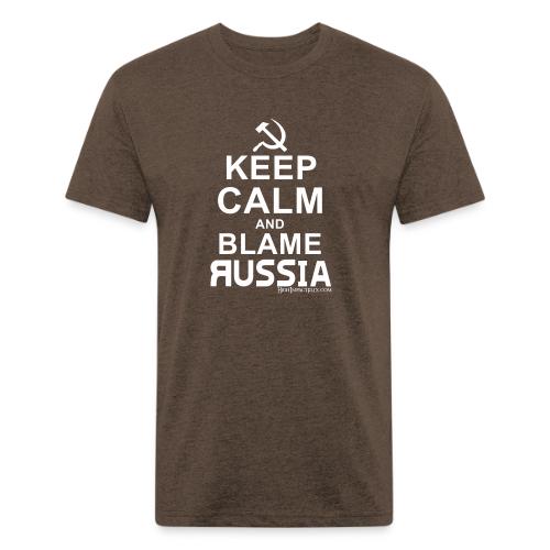 Keep Calm and Blame Russia (white) - Unisex Poly/Cotton T-Shirt