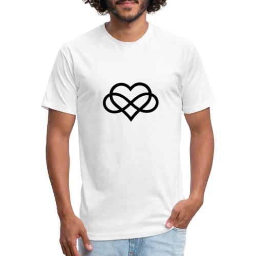 Infinity Heart (black) - Men’s Fitted Poly/Cotton T-Shirt