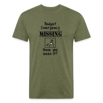 Budget Emergency - Unisex Poly/Cotton T-Shirt - heather military green - Front - Jose (178cm)
