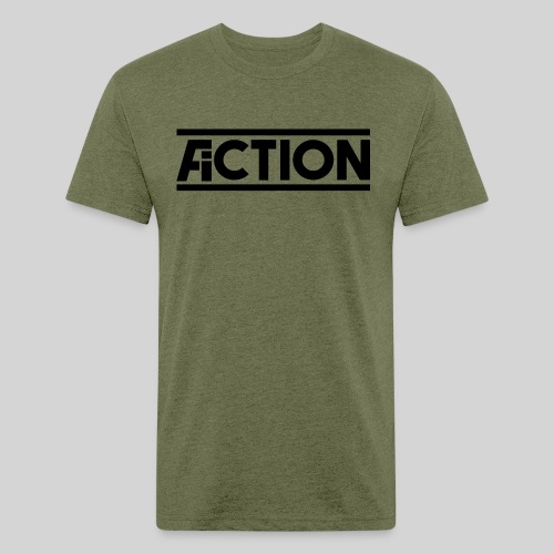 Action Fiction Logo (Black) - Men’s Fitted Poly/Cotton T-Shirt