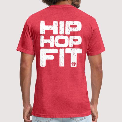 Hip-Hop Fit Logo (White distressed) - Men’s Fitted Poly/Cotton T-Shirt