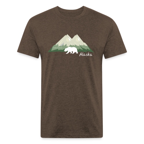 Alaskan Mountain and Bear - Fitted Cotton/Poly T-Shirt by Next Level
