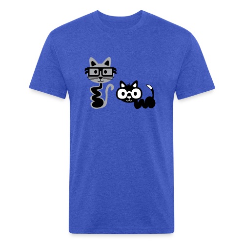 Big Eyed, Cute Alien Cats - Fitted Cotton/Poly T-Shirt by Next Level