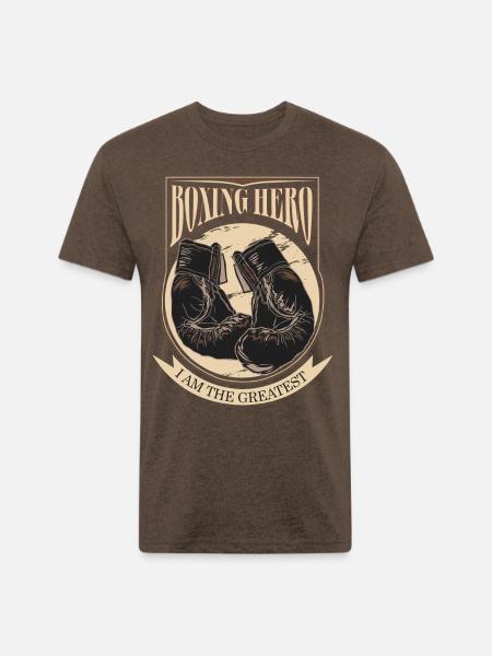 Boxing Hero - i am the greatest - Unisex Poly/Cotton T-Shirt - heather espresso