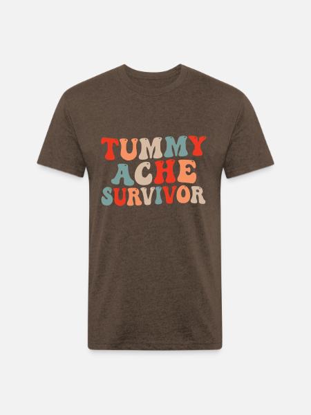 Tummy Ache Survivor - Unisex Poly/Cotton T-Shirt - heather espresso