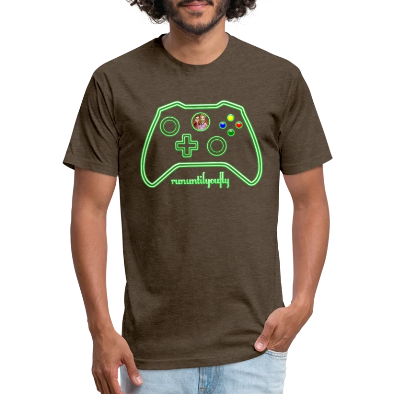 rununtilyoufly green controller - Fitted Cotton/Poly T-Shirt by Next Level