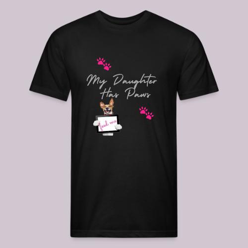 my daughter has paws - Men’s Fitted Poly/Cotton T-Shirt