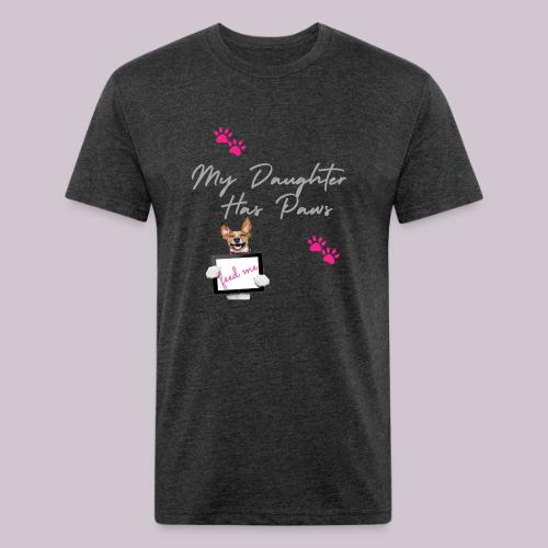 my daughter has paws - Men’s Fitted Poly/Cotton T-Shirt